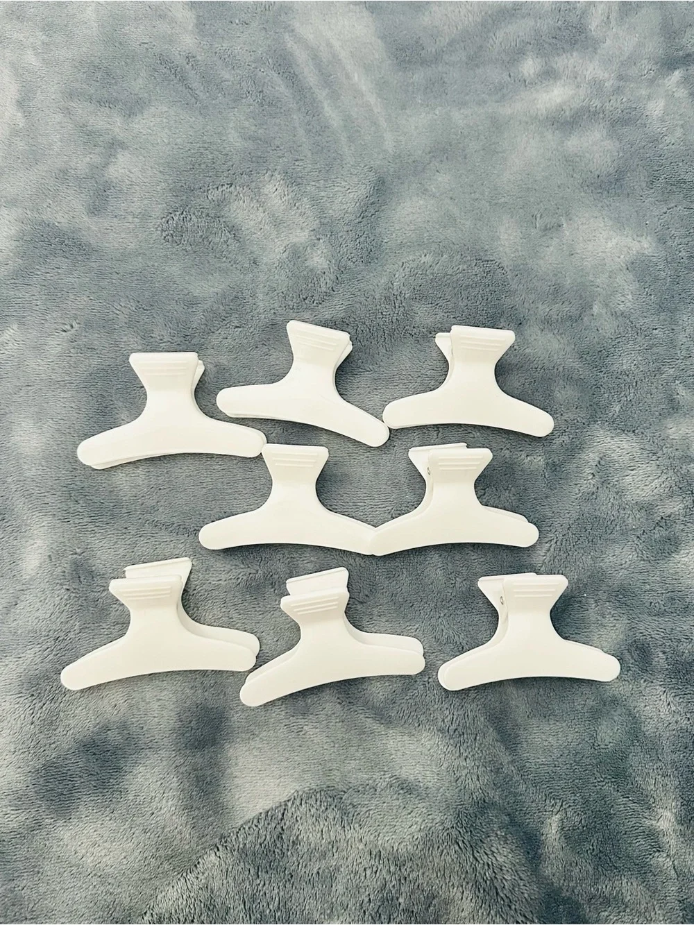 White Hair Claw Clips - Set of 8